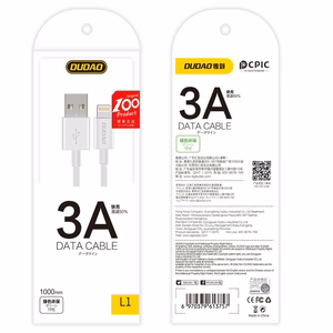 Dudao cable USB / Lightning 3A 1m valge (L1L valge)
