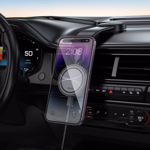HOCO car Hoidja with Juhtmevaba charging jaoks center console compatible with MagSafe 15W HW29 must metal hall