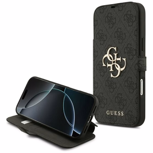 GUESS book ümbris jaoks IPHONE 17 Pro Max GUBKP17X4GMGGR (PU 4G Metal Logo) must