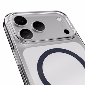 Puro Lite Mag TPU+PC Ümbris Compatible with MagSafe jaoks iPhone 17 Pro Max - Läbipaistev with Sinine Ring
