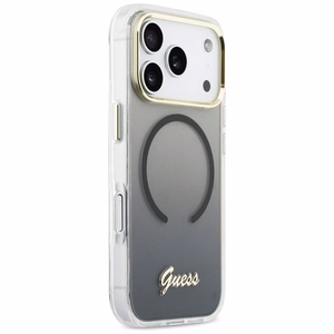 Guess IML Gradient Script Metal MagSafe чехол iPhone 17 Pro - черный