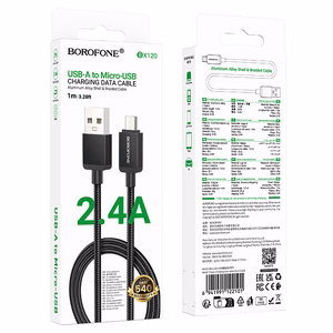 Borofone Cable BX120 Placer - USB to Micro USB - 2,4A 1 metre black
