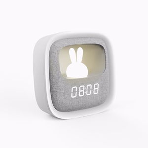 Alarm clock with LED Bunny night light PURE FNL-06 AURORA valge square Forever Light