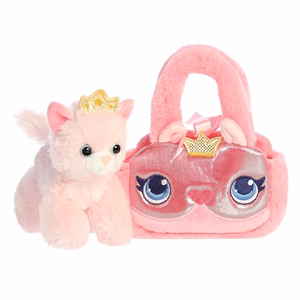 Fancy Pals keskkonnahoidlik printsesskassi plüüslelu kuldse krooniga roosas kotis, 20 cm
