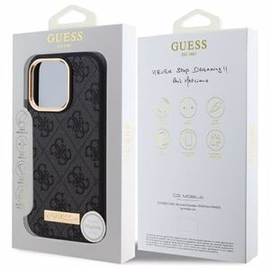 Guess 4G Logo Plate MagSafe Ümbris jaoks iPhone 16 Pro - must