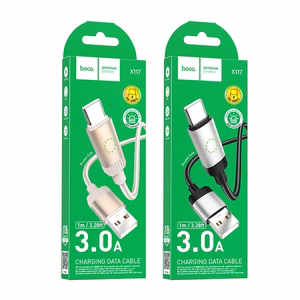 Кабель USB A to USB C Hoco 3A 1 m X117 черный