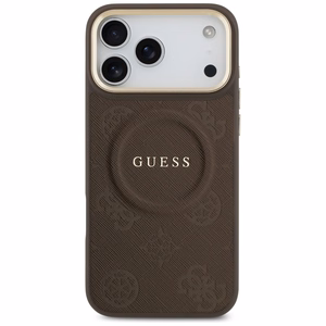 GUESS ümbris jaoks IPHONE 17 Pro Max compatible with MagSafe GUHMP17XPSAMSECW (PU W/ Peony Hot Stamp) brown