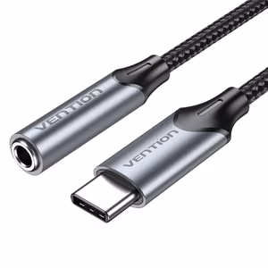 Vention USB-C 3.5mm kõrvaklappide pesa DAC adapter 0.1m hall alumiinium