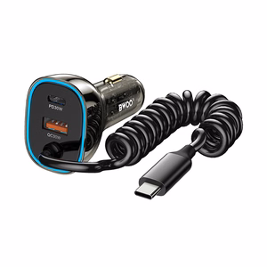 BWOO CC96C 30W PD car laadija 1x USB-C 1x USB port with USB-C kaabel hall