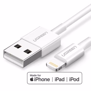 USB kaabel Ugreen US155 MFi USB to Lightning 2.4A 2.0m valge