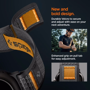 Spigen Athlex Air 2 rihm Apple Watch 8 / 9 / 10 / 11 / SE / Ultra (44 / 45 / 46 / 49 mm) must / oranž