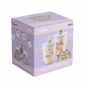 Pusheen - Ceramic mug with silicone lid and 3D figure 350 ml