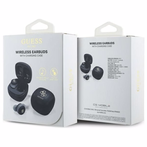 Guess Bluetooth kõrvaklapid GUTWSJ144ESK TWS + dokkimisjaam must/must Iridescent 4G trükitud logo
