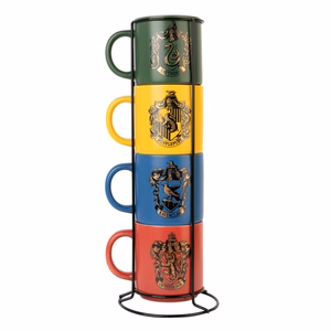 Harry Potter Hogwarts Houses keraamiliste kruuside komplekt alusega, 4 tk, 300 ml