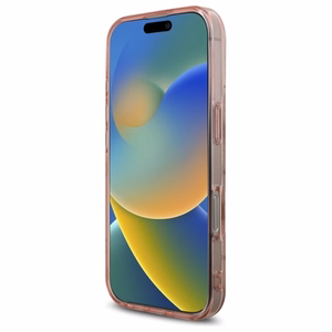 Guess IML Peony jaoks 4G Background MagSafe Ümbris jaoks iPhone 16 Pro - roosa