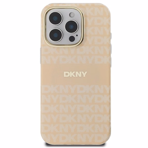 DKNY Repeat Texture Pattern & Stripe MagSafe iPhone 16 Pro Ümbris - Roosa