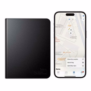 Hoco E91G jälgija Apple FindMy ühilduv kaardihoidja kujuline must