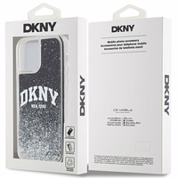 DKNY Liquid Glitter Big Logo iPhone 12 Pro/12 Ümbris - Must
