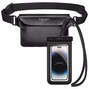 Spigen Aqua Shield A621 veekindel puusakott + ujuv ümbris - must