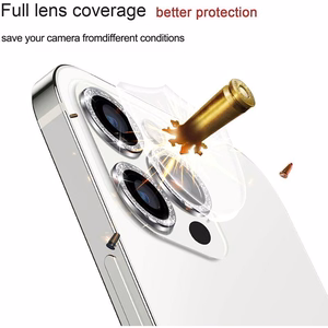 Закалённое стекло Hard Diamond для камеры (LENS) для iPhone 15 Pro/15 Pro Max чёрный (lens 3 шт.)