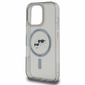 Чехол Karl Lagerfeld IML Metal Karl&Choupette Head MagSafe для iPhone 16 Pro Max (чёрный)