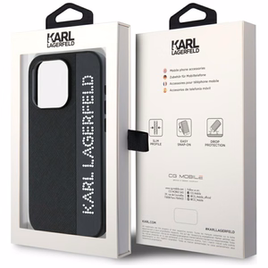 Karl Lagerfeld Saffiano Rhinestones & Charm ümbris jaoks iPhone 15 Pro Max - must
