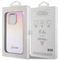 Guess GUHCP15XPSAIRSP iPhone 15 Pro Max 6.7" roosa/roosa hardcase Saffiano Iridescent Script