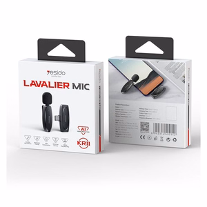 YESIDO KR14 MICROPHONE MEMS 2PCS WITH CLIP LIGHTNING JUHTMEVABA 2,4GHz must