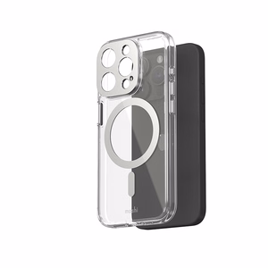 Moshi iGlaze MagSafe ümbris seadmele iPhone 15 Pro, läbipaistev Luna Silver detailidega