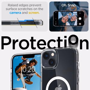 Spigen Ultra Hybrid Mag ümbris MagSafe'iga iPhone 14-le - läbipaistev/valge