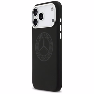 Mercedes Silicone Vintage Logo MagSafe Ümbris jaoks iPhone 17 Pro Max - must