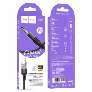AUX kaabel Jack 3,5 mm Lightning Hoco 1,2 m UPA27 must