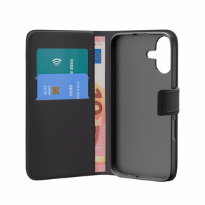 Puro Wallet Stand ümbris jaoks iPhone 17 made of eco-leather, with a flap, wallet and stand function - must