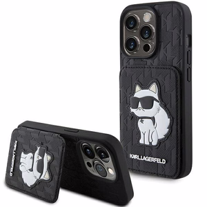 Karl Lagerfeld Saffiano Cardslots and Stand Monogram Choupette Ümbris jaoks iPhone 15 Pro - must