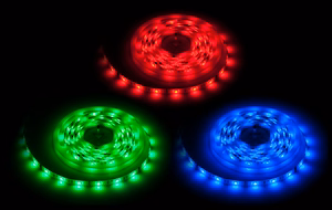 Lighting kit with 150-LED 5050 SMD strip, power supply and colour controller