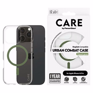 CARE by PanzerGlass Flagship Ümbris iPhone 16 Pro 6.3" roheline/roheline MagSafe 1370
