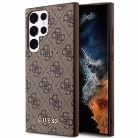 Guess GUHCS23LG4GFBR S23 Ultra S918 brown/brown hard ümbris 4G Metal kuldne Logo