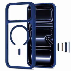 Tech-Protect MagOne MagSafe CC ümbris 2 karastatud klaasiga mudelitele iPhone 18 Pro Max / 17 Pro Max, läbipaistev tumesinine
