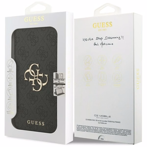 GUESS book ümbris jaoks IPHONE 17 Pro Max GUBKP17X4GMGGR (PU 4G Metal Logo) must