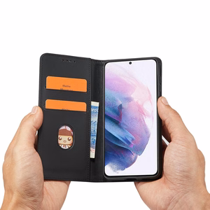 Magnetkaardi ümbris Samsung Galaxy S22 + (S22 Plus) Kott rahakott kaardihoidja Must