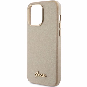 Guess Glitter Glossy Script ümbris jaoks iPhone 15 Pro Max - kuldne