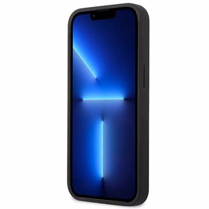 Mercedes nahast tähtede mustriga ümbris iPhone 13 mini jaoks - must