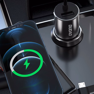 Dudao 3in1 USB car laadija 3,4 A built-in kaabel Lightning / USB Type C / micro USB must (R5ProN must)
