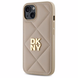 DKNY Quilted Stack Logo iPhone 14 Ümbris - Beige