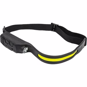 Taskulamp COB +XPE anduriga, laetav pealamp, 350lm, IPX4, USB-C