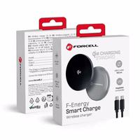 Juhtmevaba laadija Forcell F-Energy Smart Charge USB C Qi2 15W compatible with MagSafe, with detachable kaabel 1,5 m hõbedane