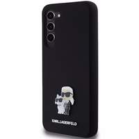 Karl Lagerfeld Silicone Karl&Choupette Metal Pin ümbris jaoks Samsung Galaxy S23+ - must