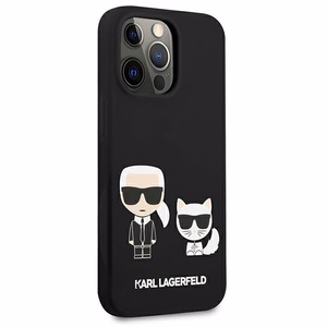 Karl Lagerfeld KLHCP13LSSKCK iPhone 13 Pro / 13 6.1" kõvakott must/must Silikoon Karl & Choupette