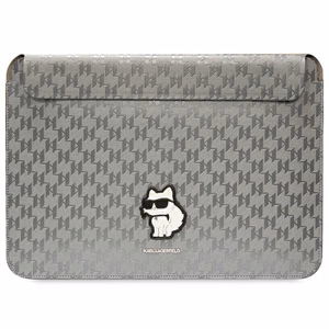 Karl Lagerfeld Saffiano Monogram Choupette ümbris jaoks a 14" laptop - hõbedane