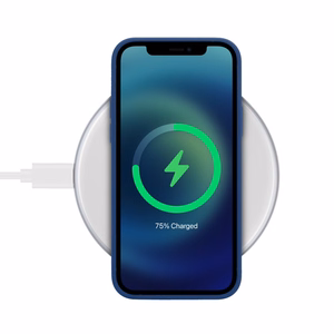 Crong PowerSpot Qi 15 W USB-C juhtmevaba laadija karastatud klaasist kattega, hõbedane ja valge